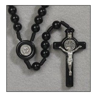 Great for Men or Boys Rosary, Saint St. Benedict Exorcism Medal Black Rosary. Material Acrylic Size 10 Mm Bead, 18 1⁄2" L, 2 1⁄2" Crucifix Great for Men or Women. In Addition to the Unconditional Indulgence, a Partial Indulgence I