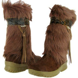 BEARPAW Women's Kola Fur Boot,Black,5 M US Shoes