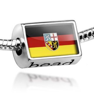 Beads "Saarland" Flag region Germany   Pandora Charm & Bracelet Compatible NEONBLOND Jewelry & Accessories Jewelry