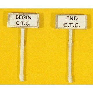 HO Scale Custom Railroad Right of Way Signs    Begin/End CTC pkg(2) Toys & Games