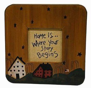 8" Primitive Painted Wooden "Home Is Where Your Story Begins" Wall Decor Sign   Wall Sculptures
