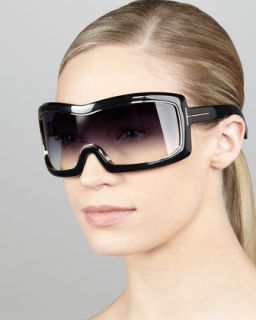 Tom Ford Olga Shield Sunglasses, Black/Gray