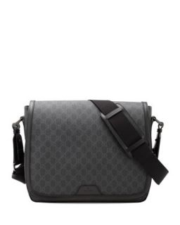 Gucci GG Supreme Canvas Messenger Bag, Gray/Black