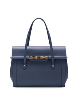Gucci Lady Lock Python Medium Top Handle Bag, Blue