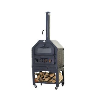 Enforno Wood Fired Pizza Oven 82.5 in H x 29.7 in W 500 sq in Charcoal Vertical Smoker