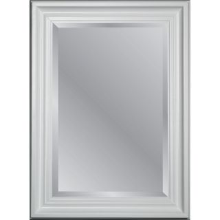 allen + roth 32.5 in x 44.5 in White Rectangular Framed Wall Mirror