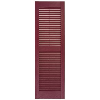Custom Shutters llc. 2 Pack Burgundy Louvered Vinyl Exterior Shutters (Common 59 in x 16 in; Actual 59 in x 16.25 in)
