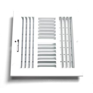 Accord 12 in x 12 in White 4 Way Sidewall/Ceiling Register