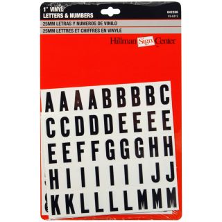 The Hillman Group 1 in Black and White Vinyl Number and Letter Set