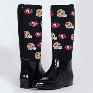 Cuce Shoes San Francisco 49ers Ladies Enthusiast II Rain Boots   Black