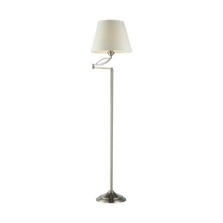 Westmore Lighting 56 in 3 Way Switch Satin Nickel Touch Indoor Floor Lamp with Fabric Shade