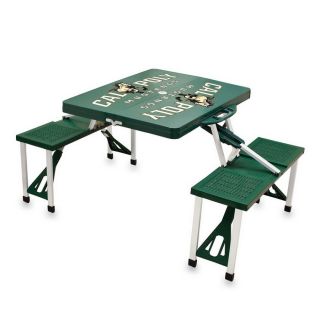 Picnic Time Green Cal Poly Mustangs Plastic Rectangle Folding Picnic Table