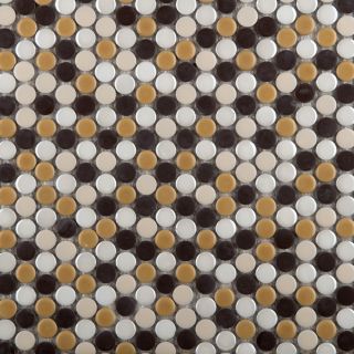 Emser Confetti Penny Round Caldo Blend Glazed Porcelain Mosaic Squares Floor Tile (Actual 11.81 in x 11.81 in)