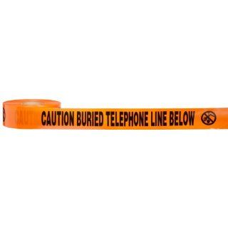 Morris Products 69012 Underground Tape, Printed With Caution Buried Telephone Line Below, Orange, 3" Width, 1000ft Length
