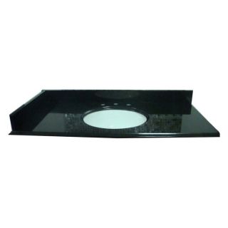 allen + roth 61 in W x 22 in D Black Absolute Granite Undermount Single Sink Bathroom Vanity Top