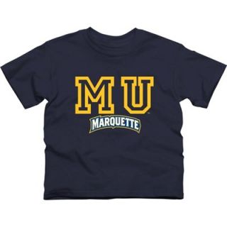 Marquette Golden Eagles Youth Wordmark Logo T Shirt   Navy Blue
