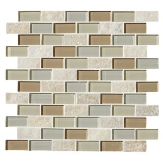 American Olean Delfino Stone Icy Mist Mixed Material Mosaic Indoor/Outdoor Wall Tile (Common 12 in x 12 in; Actual 11.75 in x 12.68 in)