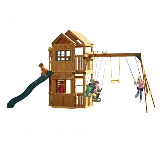 Swing N Slide Mountain Hollow Ready to Assemble Residential Wood Playset with Swings