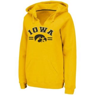 Iowa Hawkeyes Ladies Valley V Neck Hoodie Sweatshirt   Gold