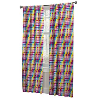 Style Selections Polka Dotz 84 in L Kids Rod Pocket Curtain Panel