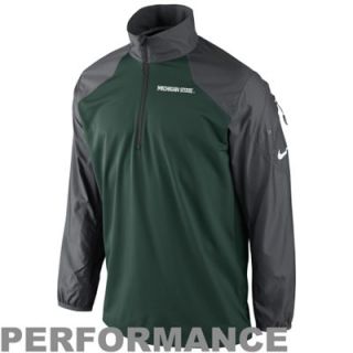 Nike Michigan State Spartans Hybrid Quarter Zip Pullover Jacket   Green