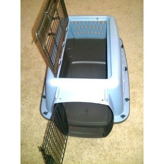 Petmate Two Door Top Load 24 Inch Pet Kennel, Metallic Pearl Ash Blue and Coffee Ground Bottom  Cat Carrier 