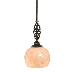 Brooster 6 in W Dark Granite Pendant Light with Textured Shade