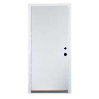 Fire Resistant Flush Prehung Inswing Steel Entry Door Prehung (Common 80 in x 32 in; Actual 81.5 in x 33.5 in)