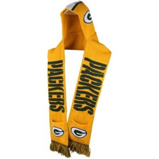 Green Bay Packers Knit Hooded Scarf   Gold