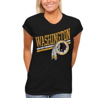 Washington Redskins Ladies Team Stripe T Shirt   Black