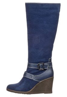 Anna Field Wedge Boots   blue