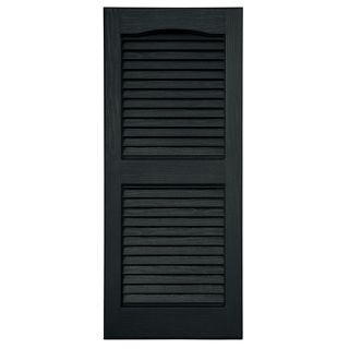 Severe Weather 2 Pack Black Louvered Vinyl Exterior Shutters (Common 59 in x 15 in; Actual 58.5 in x 14.5 in)