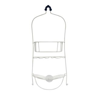 Style Selections 25 in H Over The Showerhead Vinyl Coated Wire Hanging Shower Caddy
