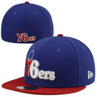 New Era Philadelphia 76ers 2 Tone 59FIFTY Fitted Hat   Royal Blue/Red