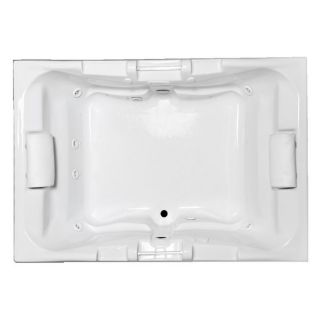 Laurel Mountain Colony Delmont II 71.25 in L x 48 in W x 23 in H 2 Person White Acrylic Rectangular Drop In Whirlpool Tub and Air Bath