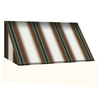 Awntech 50 ft 4 1/2 in Wide x 2 ft Projection Burgundy/Forest/Tan Striped Slope Window/Door Awning