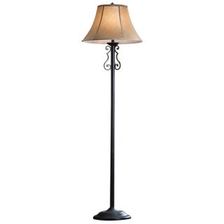 Portfolio 66 in Oil Rubbed Bronze Indoor Floor Lamp with Fabric Shade