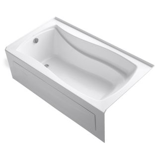 KOHLER Mariposa 66 in L x 36 in W x 20 in H White Acrylic Hourglass in Rectangle Alcove Bathtub with Left Hand Drain