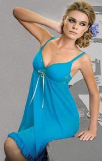 Love Love "Eva" Wired Chemise w/ Brief #0912A (XL, Turquoise)
