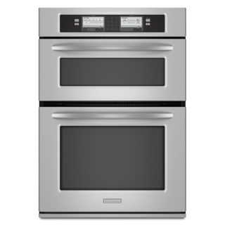 KitchenAid 29 3/4 in Self Cleaning Convection Microwave Wall Oven Combo (Stainless)