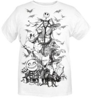 The Nightmare Before Christmas Sketchy Characters T Shirt Size  Medium Clothing