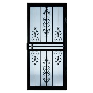 LARSON Garden View Black Steel Security Door (Common 81 in x 32 in; Actual 80.03 in x 34.62 in)