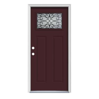 ReliaBilt Craftsman 1 Lite Prehung Inswing Steel Entry Door Prehung (Common 80 in x 36 in; Actual 81.75 in x 37.5 in)