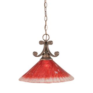 Brooster 16 in W Bronze Pendant Light with Tinted Shade