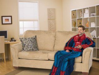Marvel Spiderman Comfy Throw   Comics Fleece Blanket Sleeves   Comic Books