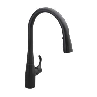 KOHLER Simplice Matte Black Pull Down Kitchen Faucet