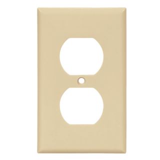 Cooper Wiring Devices 1 Gang Ivory Standard Duplex Receptacle Nylon Wall Plate