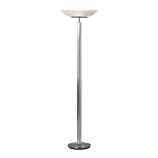 Galaxy 71 in Brushed Nickel Torchiere Indoor Floor Lamp with Glass Shade