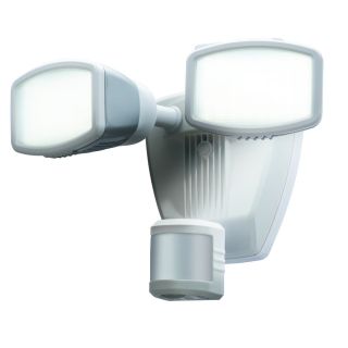 Secure Home 240 Degree 2 Head Dual Detection Zone White LED Motion Activated Flood Light with Timer