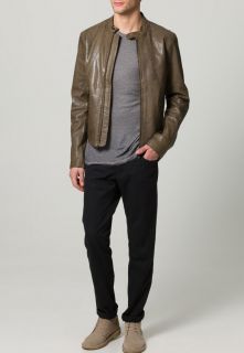 Datch Leather jacket   oliv